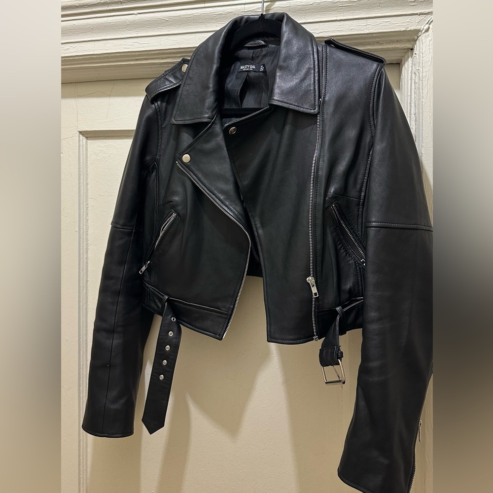 100% Leather Cropped Moto